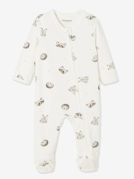 Lot de 2 pyjamas 'animaux' en velours bébé ouverture naissance lot cannelle 3 - vertbaudet enfant 