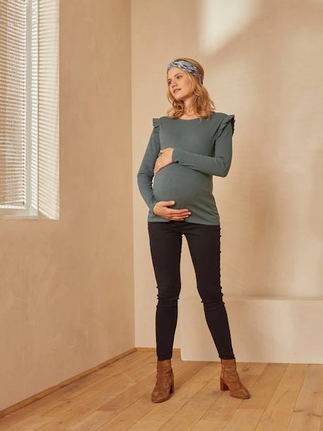 T-shirt de grossesse en côtes plates VERT - cf swatch 7 - vertbaudet enfant 