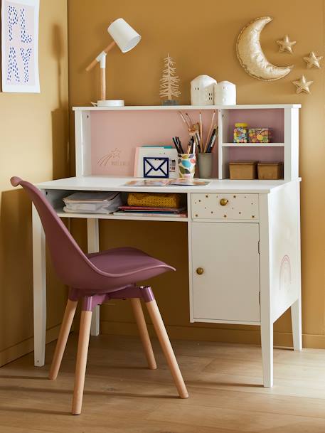 Bureau enfant MAKE A WISH BLANC CLAIR UNI AVEC DECOR 3 - vertbaudet enfant 