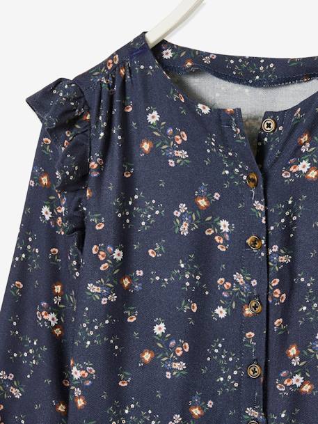 Combinaison à fleurs fille encre imprimé 3 - vertbaudet enfant 
