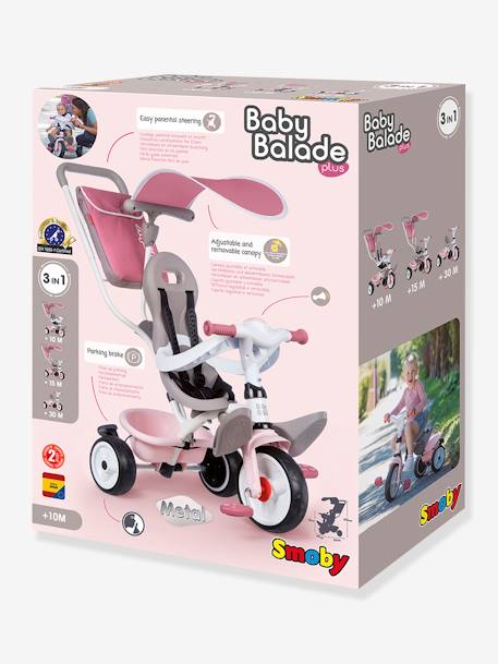 Tricycle Baby Balade plus - ROSE 2 - vertbaudet enfant 