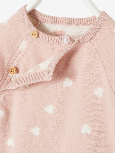 Ensemble 4 pièces bébé : pull + pantalon  + bonnet + moufles gris clair chiné+light pink 14 - vertbaudet enfant 