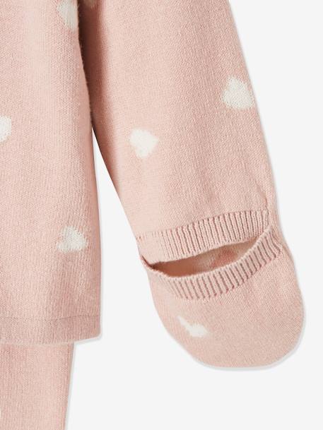 Ensemble 4 pièces bébé : pull + pantalon  + bonnet + moufles gris clair chiné+light pink 15 - vertbaudet enfant 