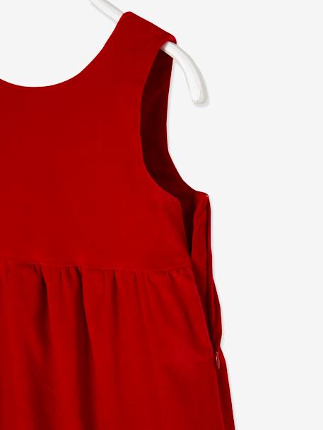 Robe de fête en velours lisse fille noeud au dos rouge+vert 4 - vertbaudet enfant 