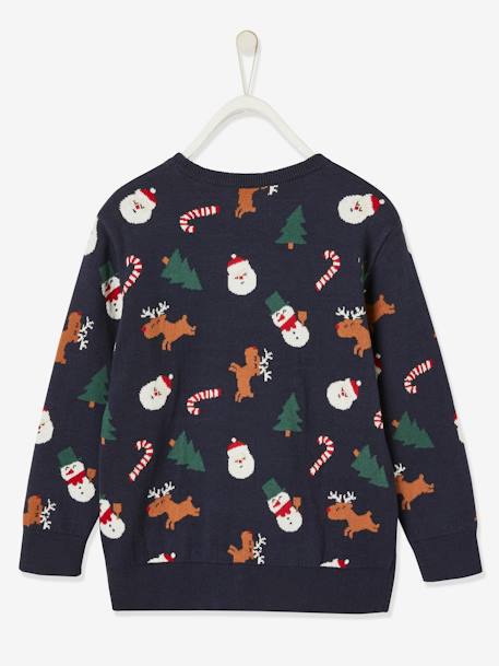 Pull jacquard de Noël garçon motifs ludiques Bleu foncé 4 - vertbaudet enfant 