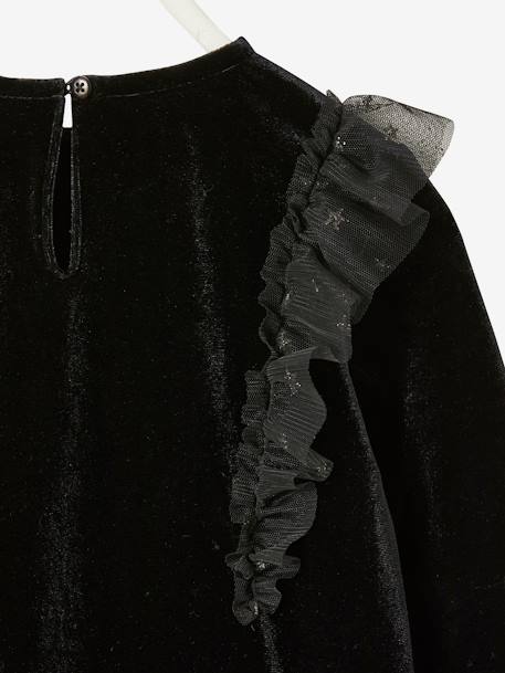 Robe de fête fille en velours lisse noir 3 - vertbaudet enfant 