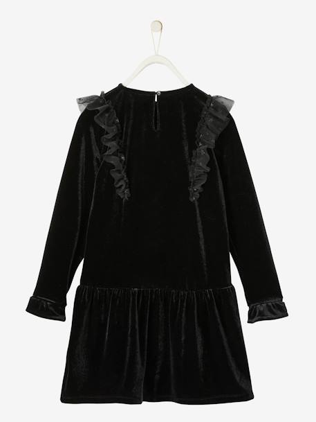 Robe de fête fille en velours lisse noir 2 - vertbaudet enfant 