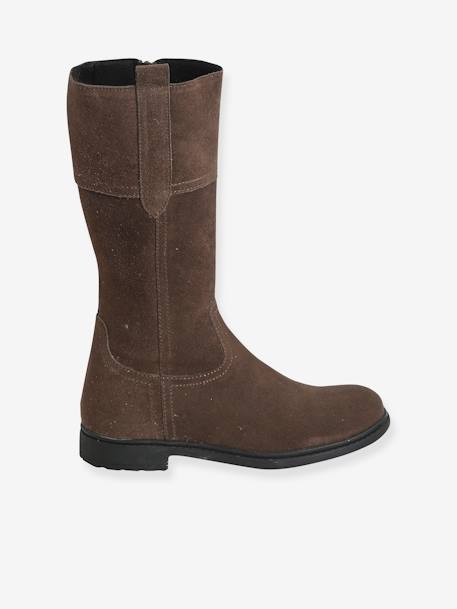 Bottes en cuir fille taupe 2 - vertbaudet enfant 