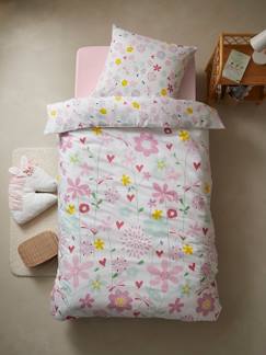 oeko-tex-Linge de maison et décoration-Parure housse de couette + taie d'oreiller enfant polyester et coton FLOR'AILES