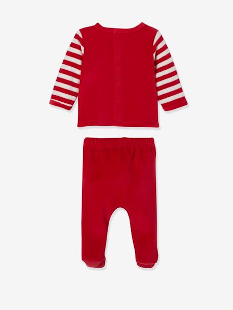 Pyjama 2 pièces en velours bébé Noël rouge brique 2 - vertbaudet enfant 