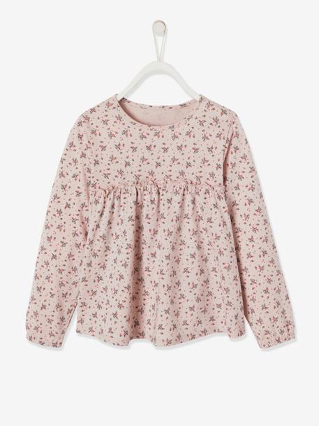T-shirt blouse fille imprimé fleurs encre imprimé+rose pâle imprimé 5 - vertbaudet enfant 