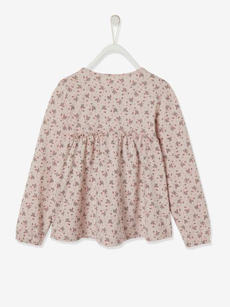 T-shirt blouse fille imprimé fleurs encre imprimé+rose pâle imprimé 6 - vertbaudet enfant 