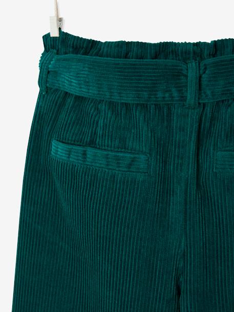 Pantalon large 7/8ème en velours fille vert 5 - vertbaudet enfant 