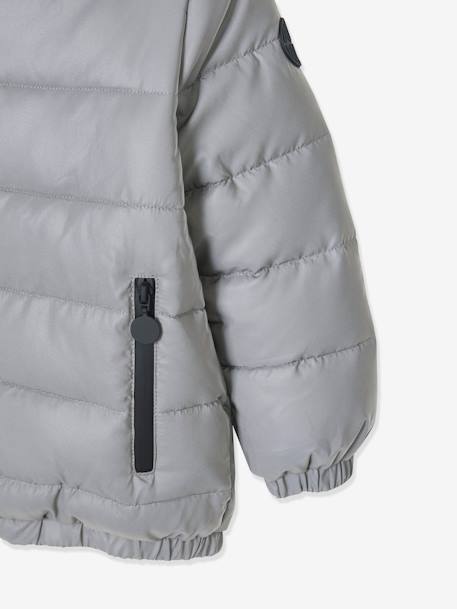 Doudoune à capuche doublée polaire garçon effet réfléchissant Gris+marine 9 - vertbaudet enfant 