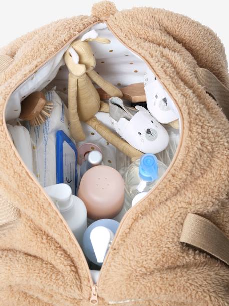 Sac à langer Baby Roll en peluche beige+café 9 - vertbaudet enfant 