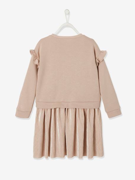 Robe de fête bi-matière fille étoiles en sequins fille bleu grisé+rose 5 - vertbaudet enfant 