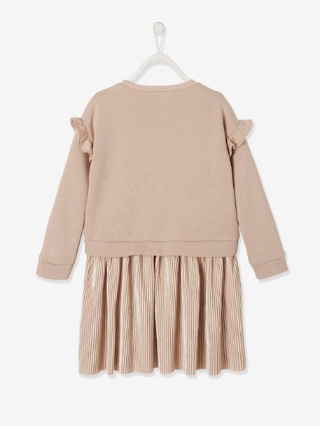 Robe de fête bi-matière fille étoiles en sequins fille rose 2 - vertbaudet enfant 