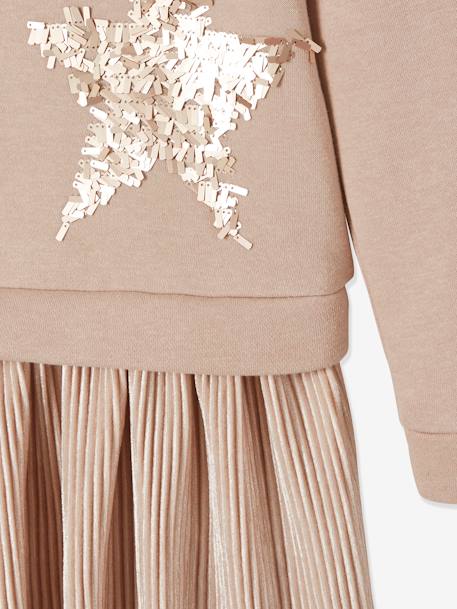 Robe de fête bi-matière fille étoiles en sequins fille rose 3 - vertbaudet enfant 