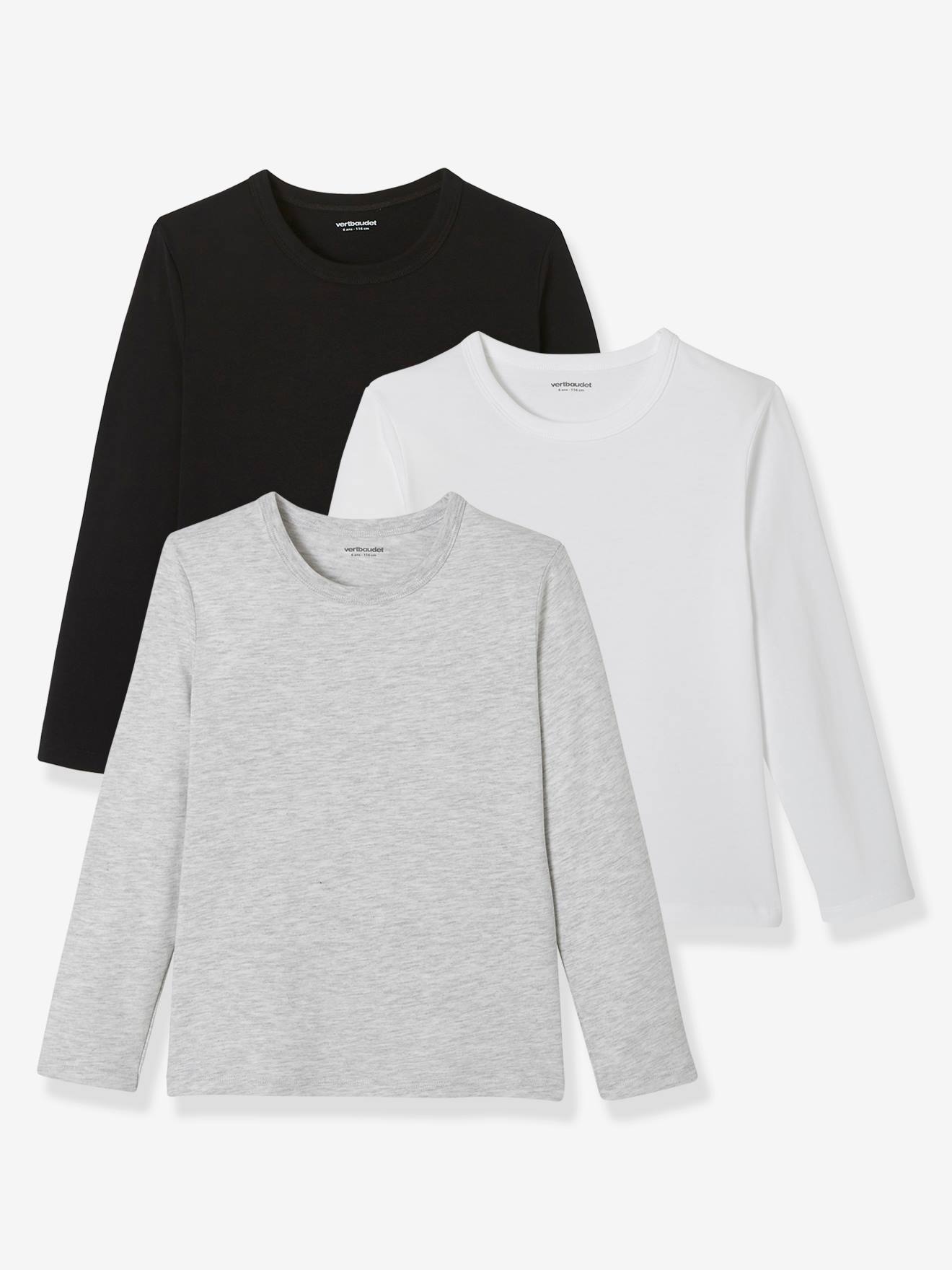 2 Maillots De Corps Manches Longues Vertbaudet Pour Garçon 8 Ans – Gris, Coton, Occasion Très Bon état