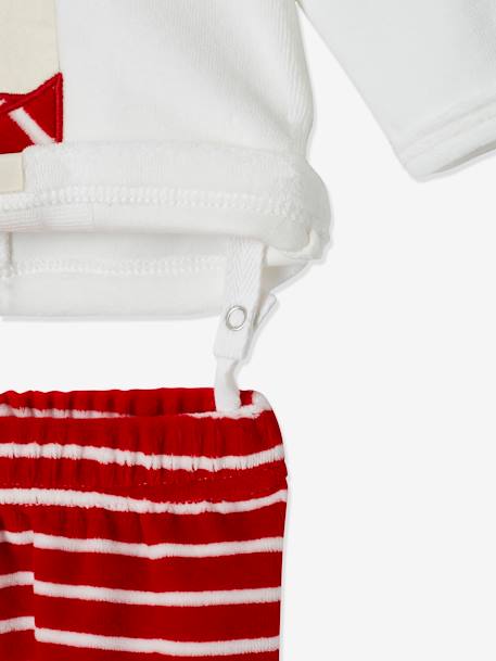 Pyjama 2 pièces en velours bébé Noël ivoire 4 - vertbaudet enfant 