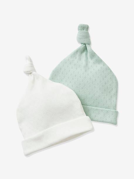 Idées cadeaux bébés et enfants-Bébé-Accessoires-Lot de 2 bonnets bébé