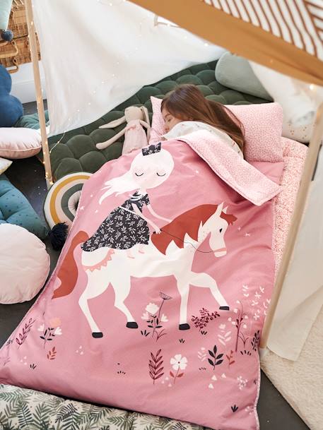 Couchage de sieste maternelle personnalisable MINILI PRINCESSE NATURE rose 2 - vertbaudet enfant 