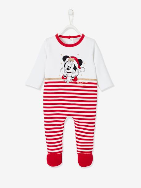 Pyjama noël bébé fille Disney® Minnie Blanc / rouge 1 - vertbaudet enfant 