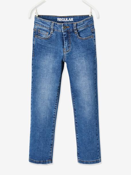 Jean droit MorphologiK FIN 'waterless' garçon DENIM BRUT+STONE 10 - vertbaudet enfant 