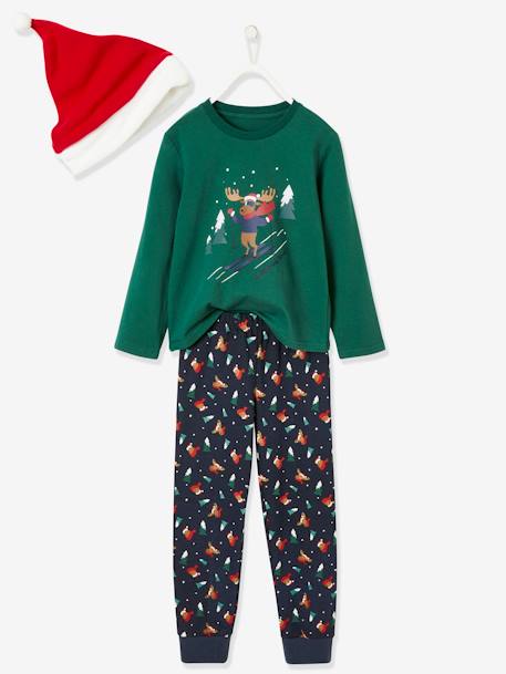 Coffret Noël pyjama + bonnet garçon Vert moyen 4 - vertbaudet enfant 