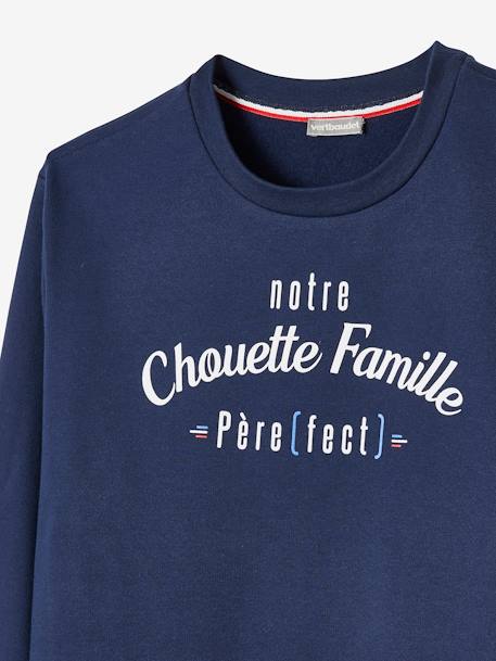 Sweat homme notre Chouette Famille collection capsule  fabrication française MARINE GRISE 3 - vertbaudet enfant 