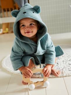 Idées cadeaux bébés et enfants-Peignoir bébé animal en gaze de coton bio* personnalisable