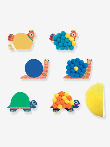 Mes Premiers Collages de pompons - Animaux tout doux - MULTICOLORE 2 - vertbaudet enfant 