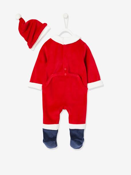 Coffret cadeau de Noël bébé dors-bien en velours + bonnet rouge brique 3 - vertbaudet enfant 
