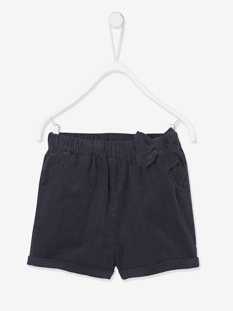 Short bébé en velours bleu ardoise foncé 1 - vertbaudet enfant 