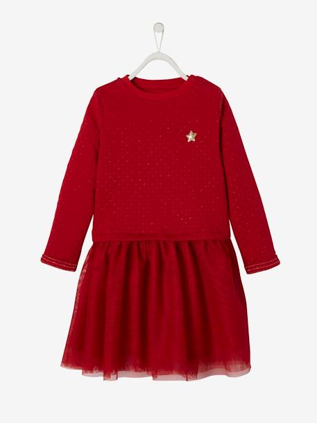 Robe de Noël fille bi-matière  - vertbaudet enfant