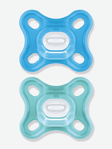 Lot de 2 sucettes nouveau-né en silicone Comfort Bleu + vert+Rose + violet 1 - vertbaudet enfant 
