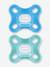 Lot de 2 sucettes nouveau-né en silicone Comfort Bleu + vert+Rose + violet 1 - vertbaudet enfant 