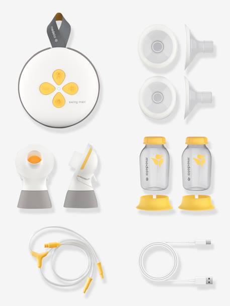 Tire-lait électrique double rechargeable Swing Maxi + 2 téterelles blanc/jaune 8 - vertbaudet enfant 