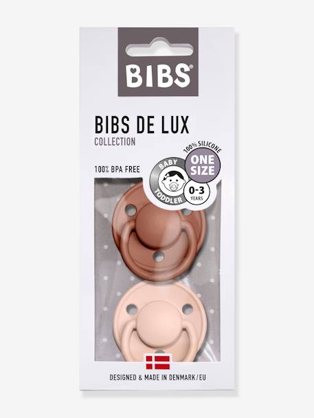 Lot de 2 sucettes-tétines De Lux en silicone BIBS Gris fer + bleu layette+Ivoire + rose poudré+Terracotta + rose poudré+Vert amande + gris nuage 11 - vertbaudet enfant 
