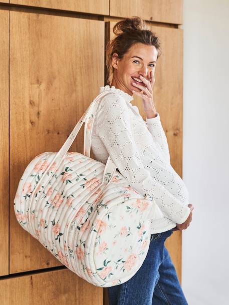 Sac à langer Baby Roll en gaze de coton eau de rose+ivoire imprimé 2 - vertbaudet enfant 
