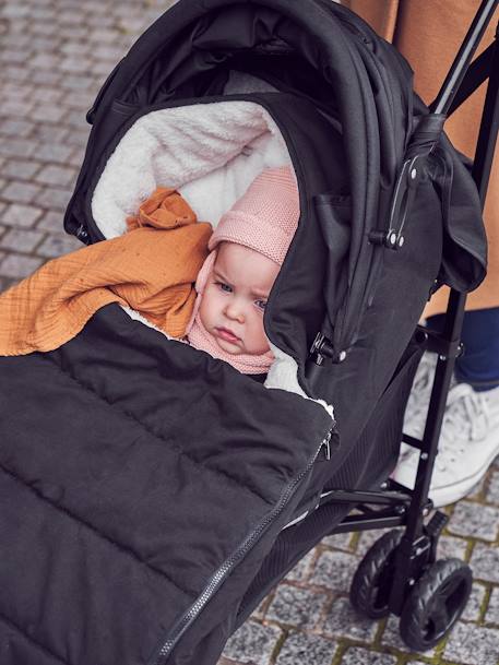 Chancelière poussette en toile déperlante noir 1 - vertbaudet enfant 