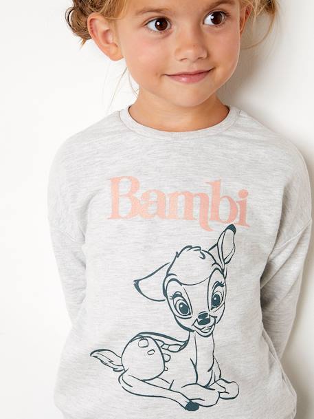 Sweat fille Disney® Bambi Gris chiné animé 1 - vertbaudet enfant 