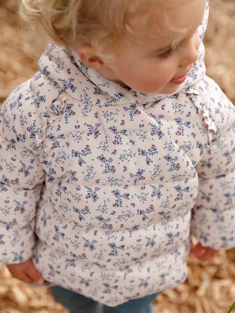 Doudoune doublée bébé asymétrique bleu grisé+cuivre irisé+rose poudré 7 - vertbaudet enfant 