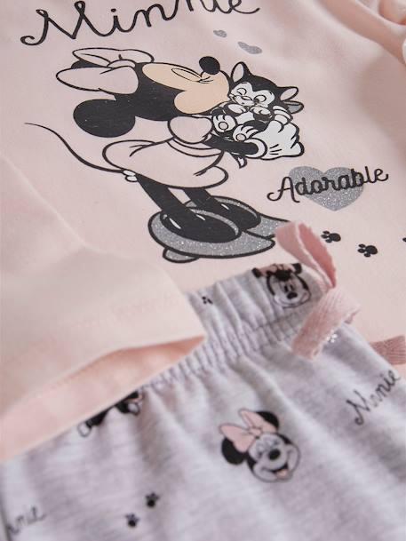 Pyjama fille Disney Minnie® Bas gris extra light/haut rose 1 - vertbaudet enfant 