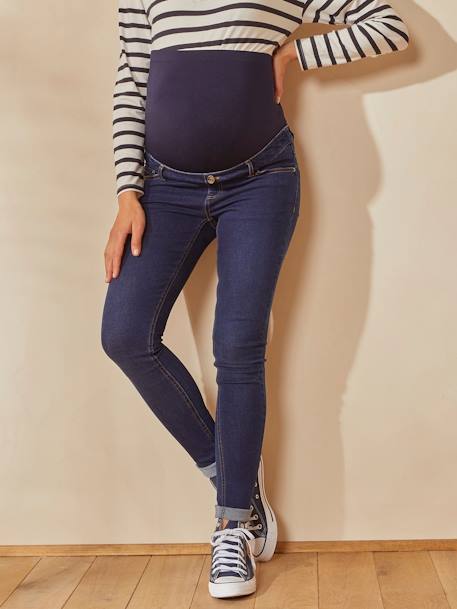 Jean de grossesse skinny bandeau sans couture Denim brut+Gris foncé 3 - vertbaudet enfant 