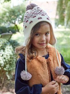 Fille-Accessoires-Bonnet, écharpe, gants-Ensemble fille bonnet + snood + gants jacquard