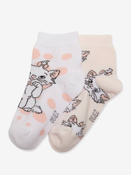 Lot de 2 paires de mi-chaussettes Disney® Marie les Aristochats Lot rose et blanc 1 - vertbaudet enfant 