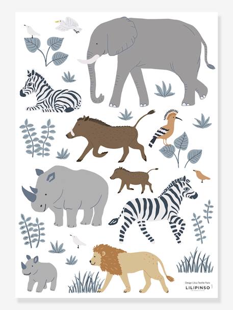 Planche de stickers LILIPINSO - Big five & Cie - animaux jungle multicolore 1 - vertbaudet enfant 