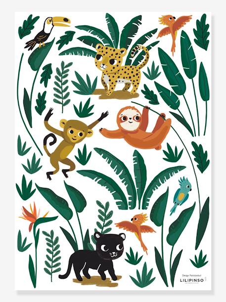 Planche de stickers LILIPINSO - Petits Animaux de la Jungle multicolore 1 - vertbaudet enfant 