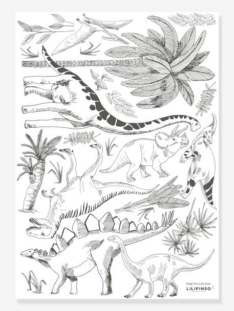 Planche de stickers LILIPINSO - Dinosaures et Végétaux gris 1 - vertbaudet enfant 